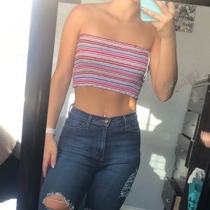 Toni smocked crop top